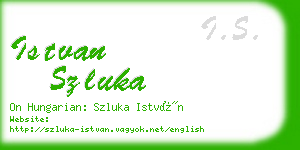 istvan szluka business card